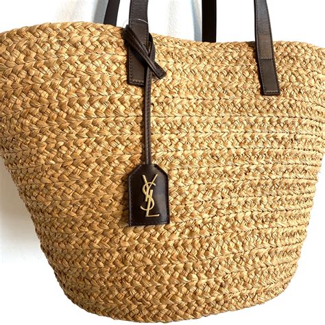 ysl straw beach bag.